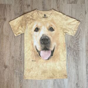 The Mountain Dog Face T-Shirt Golden Retriever Tan Small Photorealistic Tee